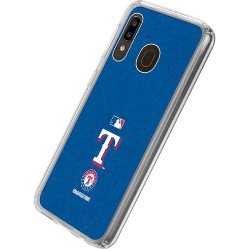 MLB Texas Rangers - Solid Distressed Galaxy A20 Clear Case