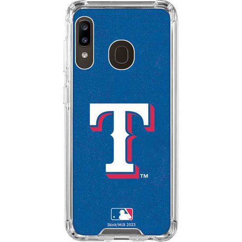 MLB Texas Rangers - Solid Distressed Galaxy A30 Clear Case