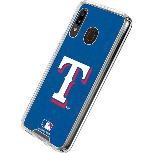 MLB Texas Rangers - Solid Distressed Galaxy A30 Clear Case