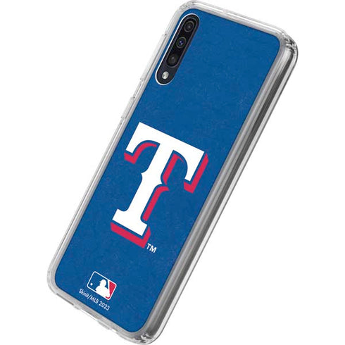 MLB Texas Rangers - Solid Distressed Galaxy A50 Clear Case