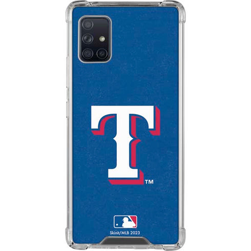 MLB Texas Rangers - Solid Distressed Galaxy A51 5G Clear Case