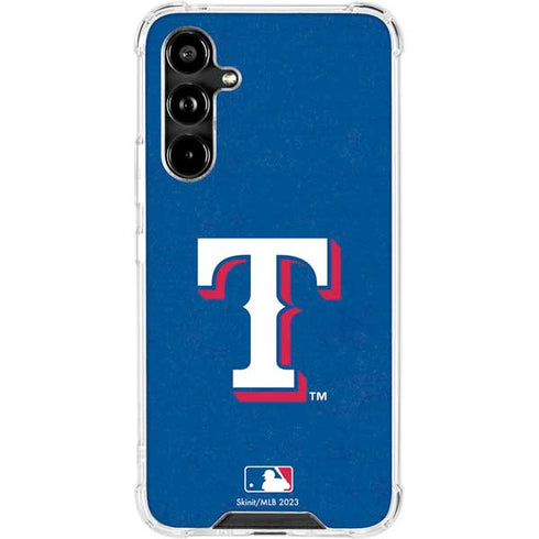 MLB Texas Rangers - Solid Distressed Galaxy A54 5G Clear Case