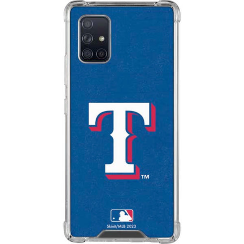 MLB Texas Rangers - Solid Distressed Galaxy A71 5G Clear Case