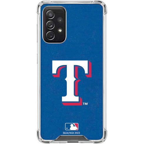 MLB Texas Rangers - Solid Distressed Galaxy A72 5G Clear Case