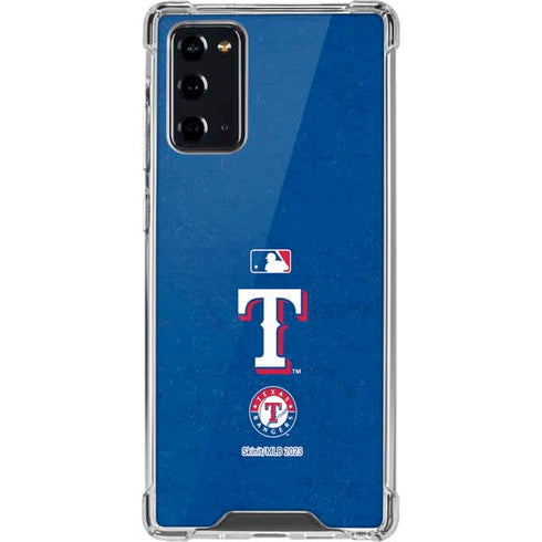 MLB Texas Rangers - Solid Distressed Galaxy Note20 5G Clear Case