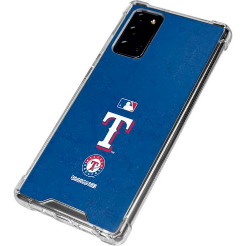 MLB Texas Rangers - Solid Distressed Galaxy Note20 5G Clear Case