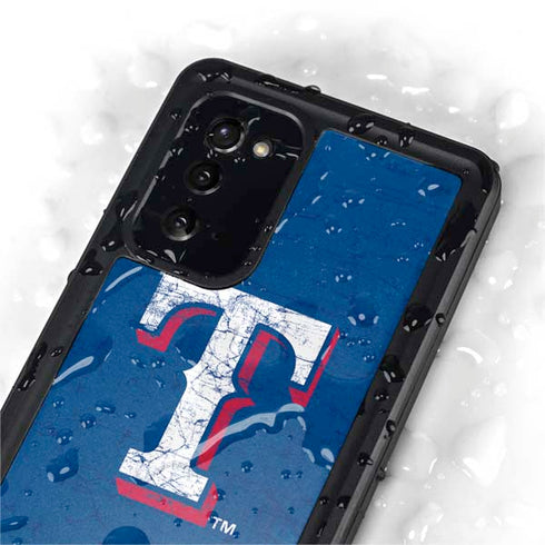 MLB Texas Rangers - Solid Distressed Galaxy Note20 5G Waterproof Case
