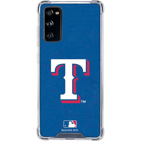 MLB Texas Rangers - Solid Distressed Galaxy S20 FE Clear Case