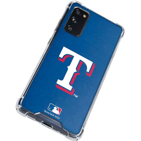 MLB Texas Rangers - Solid Distressed Galaxy S20 FE Clear Case