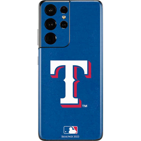 MLB Texas Rangers - Solid Distressed Galaxy S21 Ultra 5G Skin