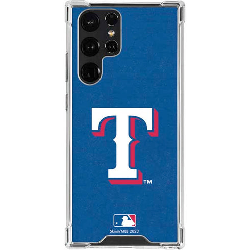MLB Texas Rangers - Solid Distressed Galaxy S22 Ultra Clear Case