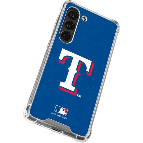MLB Texas Rangers - Solid Distressed Galaxy S23 Clear Case