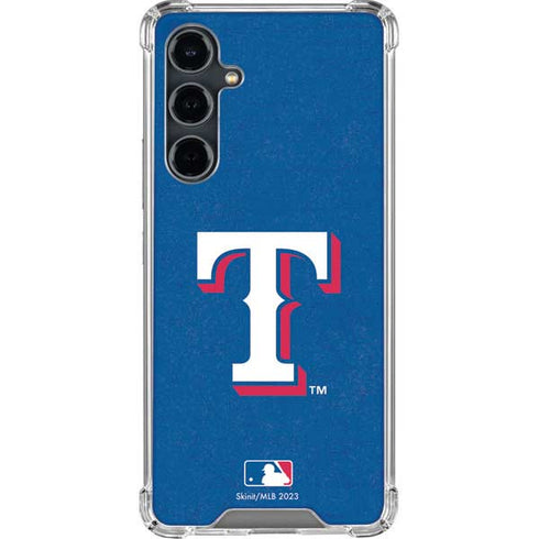 MLB Texas Rangers - Solid Distressed Galaxy S23 FE Clear Case