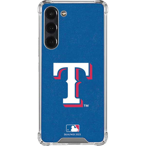 MLB Texas Rangers - Solid Distressed Galaxy S23 Plus Clear Case