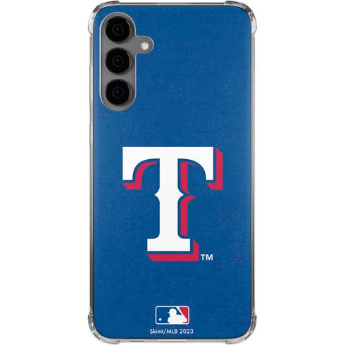 MLB Texas Rangers - Solid Distressed Galaxy S24 Plus Clear Case