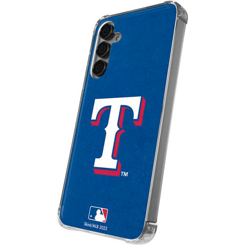 MLB Texas Rangers - Solid Distressed Galaxy S24 Plus Clear Case