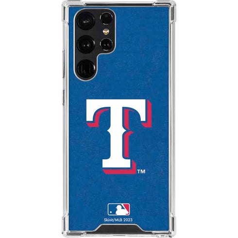 MLB Texas Rangers - Solid Distressed Galaxy S24 Ultra Clear Case