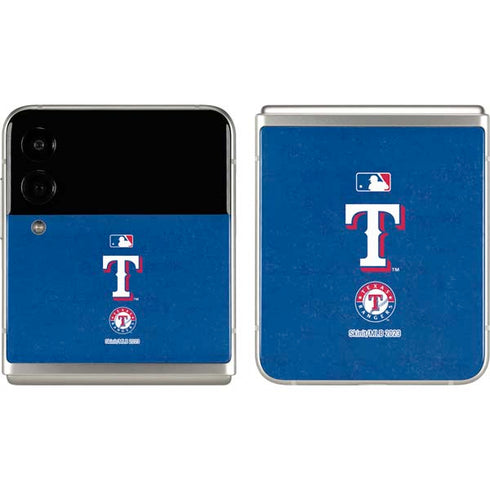 MLB Texas Rangers - Solid Distressed Galaxy Z Flip3 5G Skin
