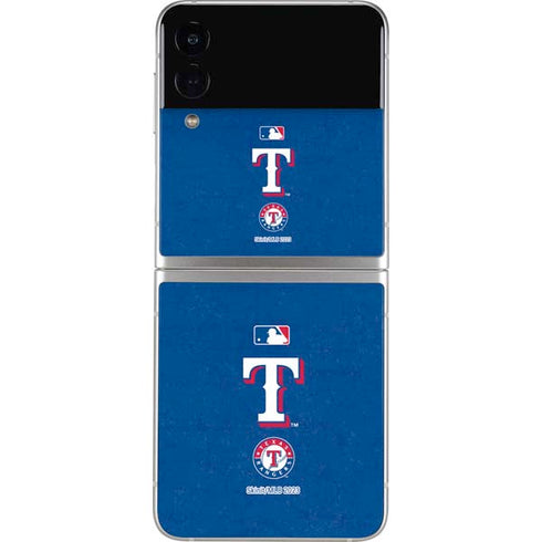 MLB Texas Rangers - Solid Distressed Galaxy Z Flip4 5G Skin