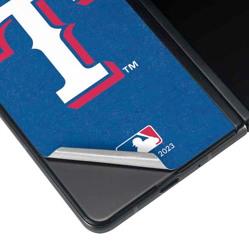 MLB Texas Rangers - Solid Distressed Galaxy Z Fold3 5G Skin