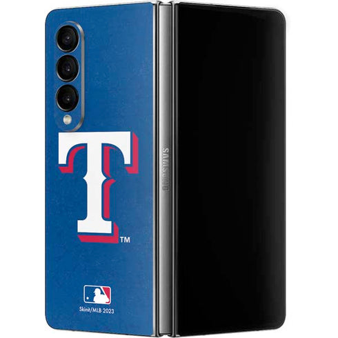 MLB Texas Rangers - Solid Distressed Galaxy Z Fold4 5G Skin