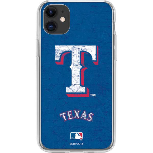 MLB Texas Rangers - Solid Distressed iPhone 11 Clear Case