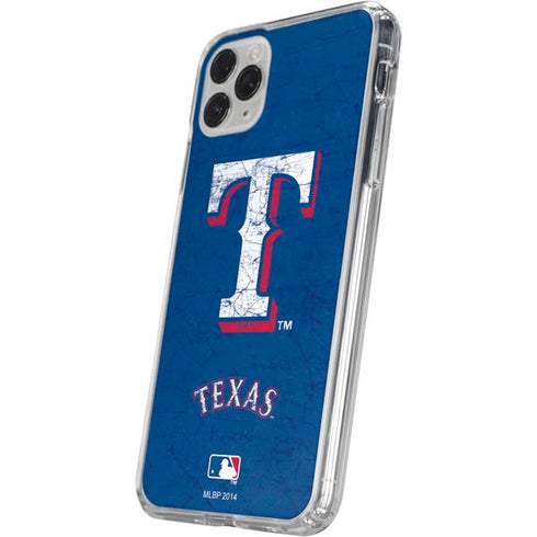 MLB Texas Rangers - Solid Distressed iPhone 11 Pro Clear Case