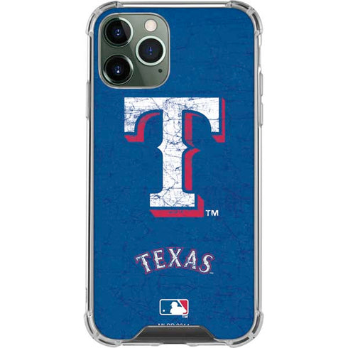 MLB Texas Rangers - Solid Distressed iPhone 11 Pro Max Clear Case