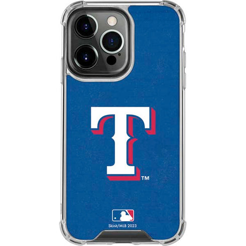 MLB Texas Rangers - Solid Distressed iPhone 13 Pro Clear Case