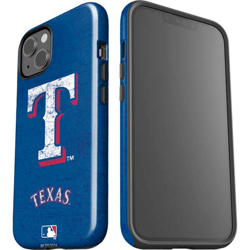 MLB Texas Rangers - Solid Distressed iPhone 15 Plus Impact Case