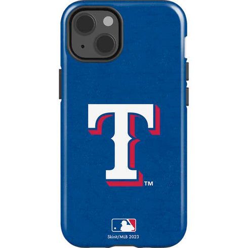 MLB Texas Rangers - Solid Distressed iPhone 15 Impact Case