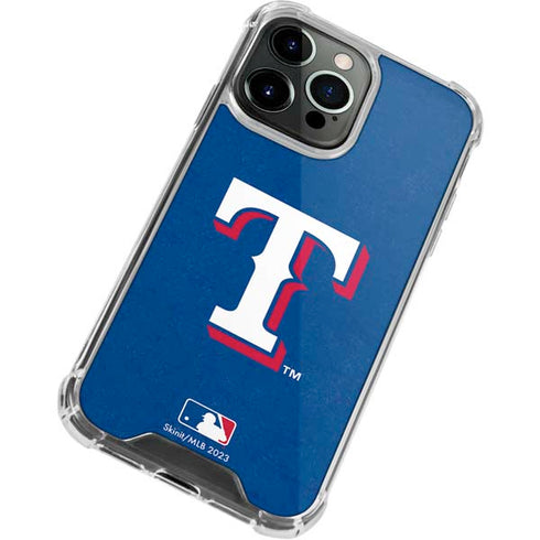 MLB Texas Rangers - Solid Distressed iPhone 14 Pro Clear Case