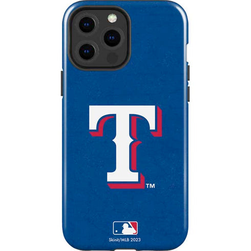 MLB Texas Rangers - Solid Distressed iPhone 15 Pro Max Impact Case