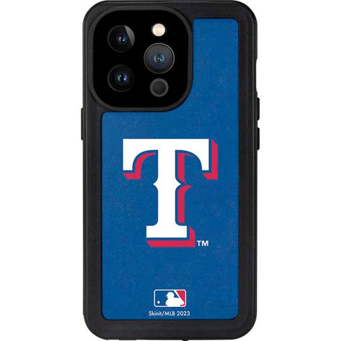 MLB Texas Rangers - Solid Distressed iPhone 14 Pro Waterproof Case