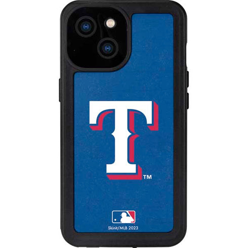 MLB Texas Rangers - Solid Distressed iPhone 15 Waterproof Case