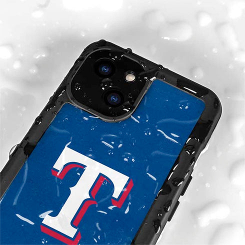 MLB Texas Rangers - Solid Distressed iPhone 15 Waterproof Case