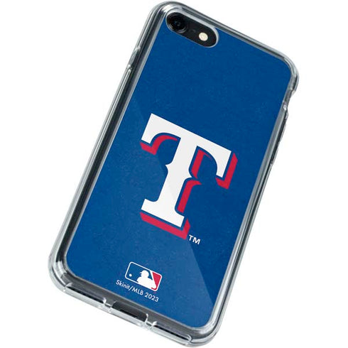 MLB Texas Rangers - Solid Distressed iPhone SE (2nd & 3rd Gen) Clear Case
