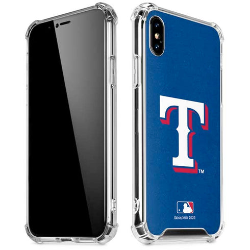 MLB Texas Rangers - Solid Distressed iPhone XS Max Clear Case