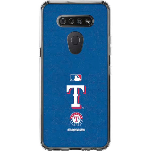 MLB Texas Rangers - Solid Distressed LG K51/Q51 Clear Case