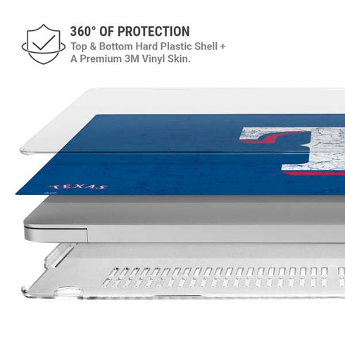 MLB Texas Rangers - Solid Distressed MacBook Air 13in M1 (2021) Case plus Skin