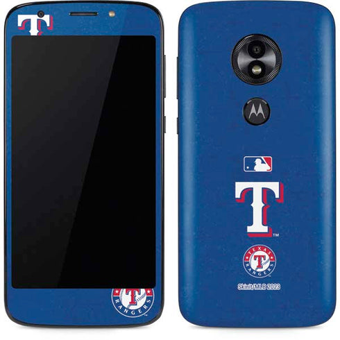 MLB Texas Rangers - Solid Distressed Moto E5 Play Skin