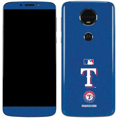 MLB Texas Rangers - Solid Distressed Moto E5 Plus Skin