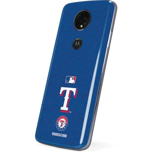 MLB Texas Rangers - Solid Distressed Moto E5 Plus Skin