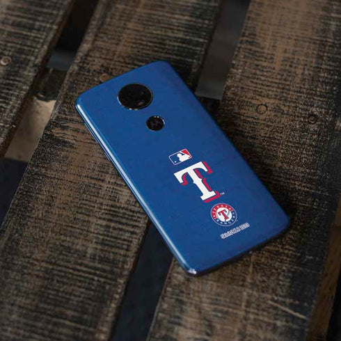 MLB Texas Rangers - Solid Distressed Moto E5 Plus Skin