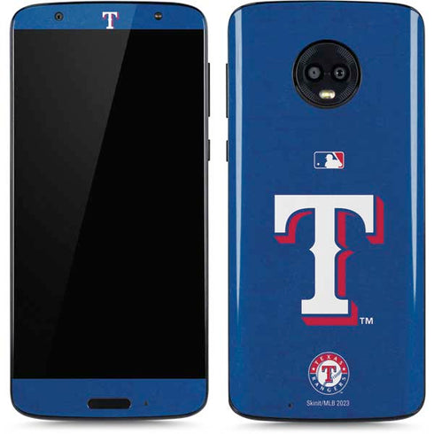 MLB Texas Rangers - Solid Distressed Moto G6 Skin