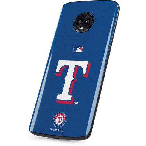 MLB Texas Rangers - Solid Distressed Moto G6 Skin
