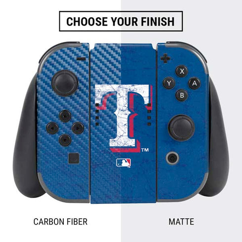 MLB Texas Rangers - Solid Distressed Nintendo Switch Bundle Skin