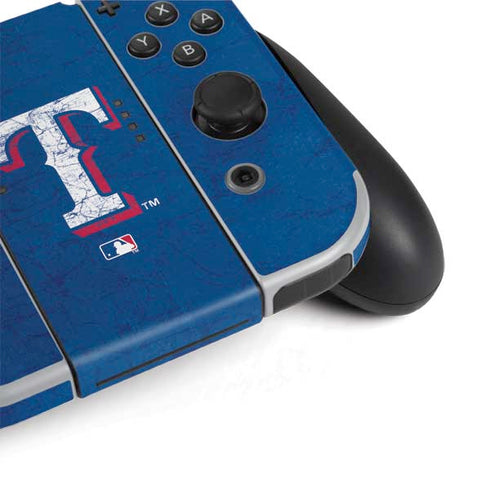 MLB Texas Rangers - Solid Distressed Nintendo Switch OLED (2021) Skin
