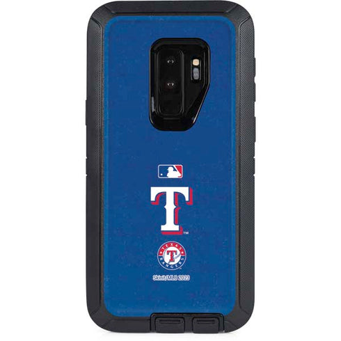 MLB Texas Rangers - Solid Distressed Otterbox Defender Galaxy Skin