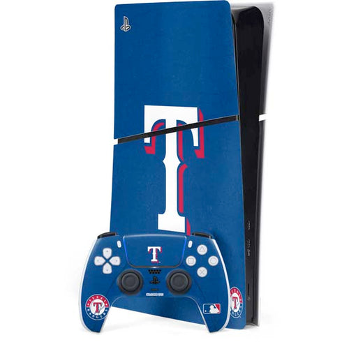 MLB Texas Rangers - Solid Distressed PS5 Slim Digital Edition Console Skin
